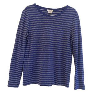 Kate Hill Long Sleeve Cotton and Metallic Shirt